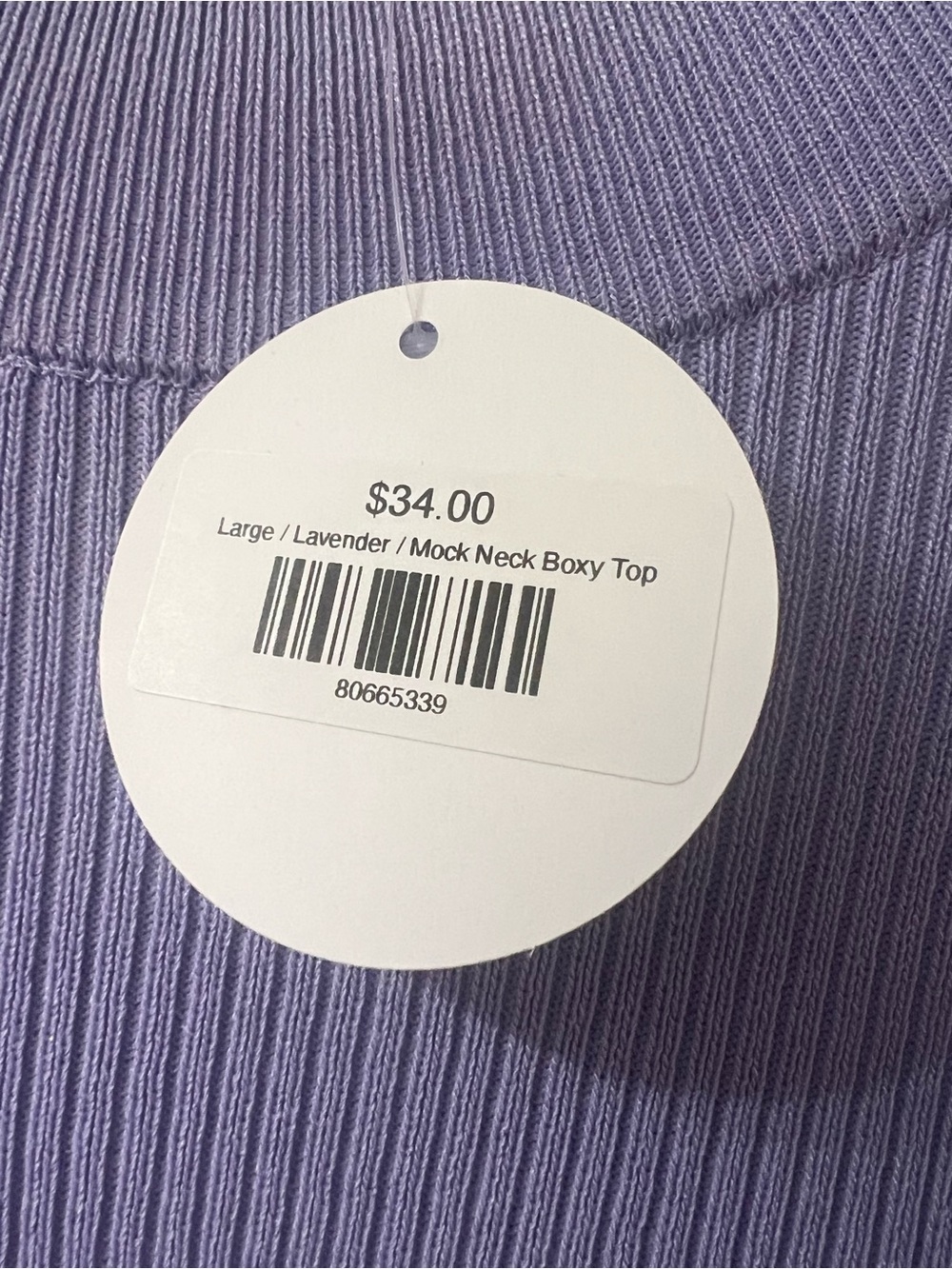 Zenana Outfitters Lavender Ribbed Short Sleeve Knit Top - Picture 2 of 5